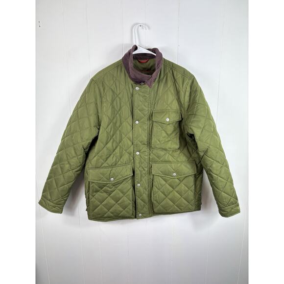 Robert Graham Quilted Jacket Green Size XL NWT Collared Preppy Outdoor Lagenlook - Picture 3 of 15